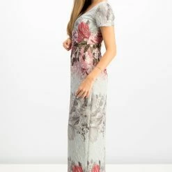 Adrianna Papell Floral Metalasse Sheath Dress - Ice Blue Multi 10 Adrianna Papell Floral Metalasse Sheath Dress - Ice Blue Multi -Adina's Brida store 0191937322805 FB RAW 3