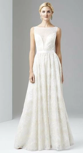 Adrianna Papell Sleeveless Illusion Sequin-lace Wedding Gown - Image 4