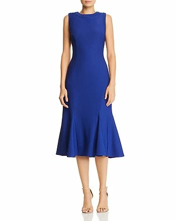 Adrianna Papell Daphne Ribbed Godet Dress - Gulf Blue