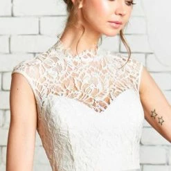 Rebecca Schoneveld - Deya Lace Topper Cap Sleeve