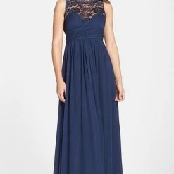 Aidan Mattox Embellished Lace & Silk Chiffon Gown - Twilight