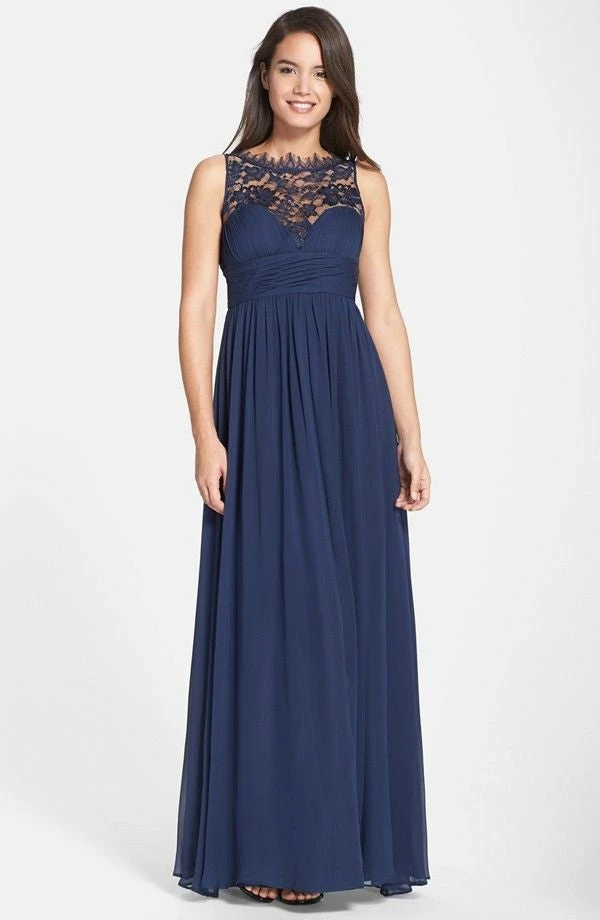 Aidan Mattox Embellished Lace & Silk Chiffon Gown - Twilight