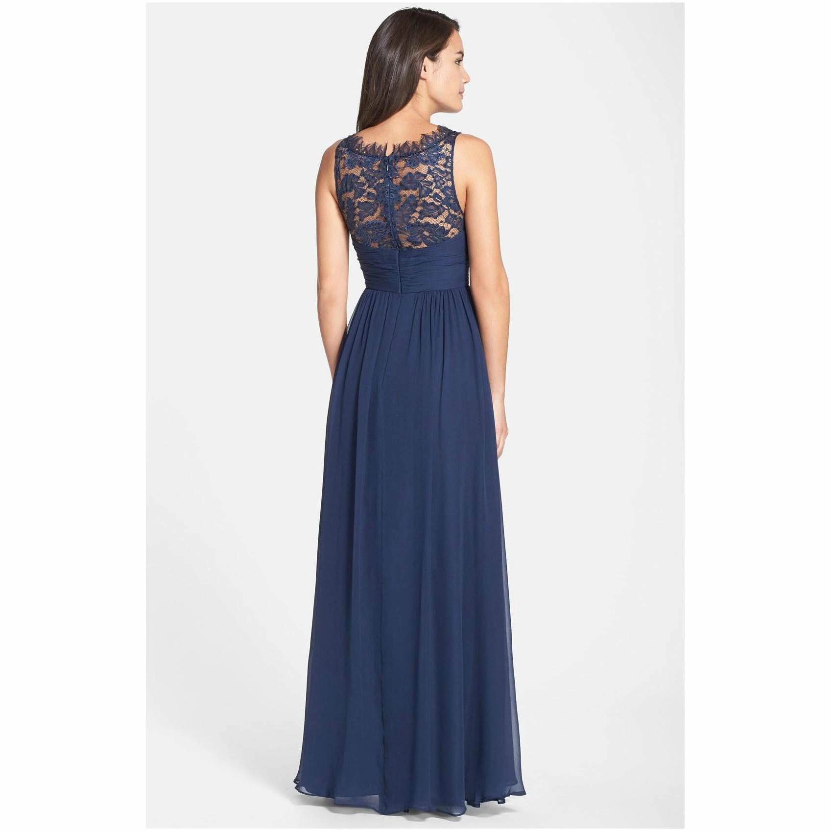 Aidan Mattox Embellished Lace & Silk Chiffon Gown - Twilight - Image 2