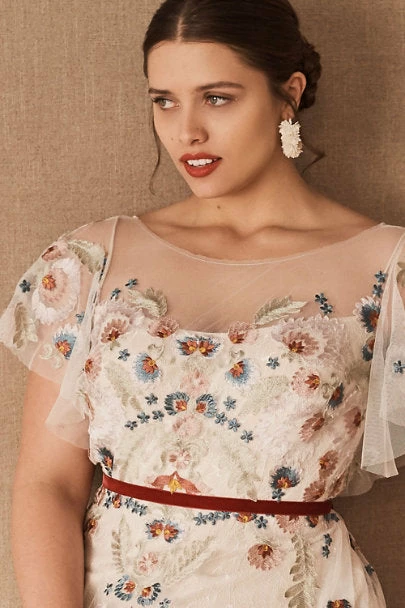 BHLDN Willowby Heartleaf Gown - Ivory Multi - Image 10