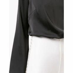 Aidan Mattox Asymmetric Long Sleeve Jumpsuit - Black Ivory -Adina's Brida store 7Q5fnzeG 8