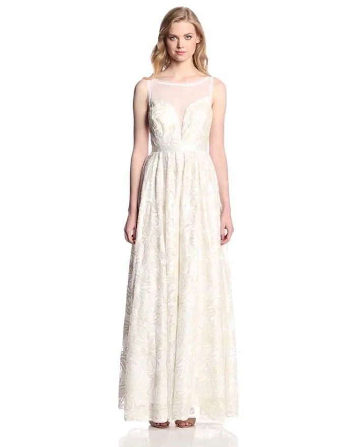 Adrianna Papell Sleeveless Illusion Sequin-lace Wedding Gown - Image 7