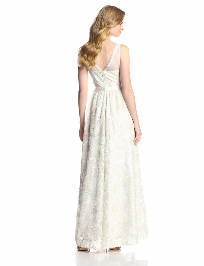 Adrianna Papell Sleeveless Illusion Sequin-lace Wedding Gown - Image 8