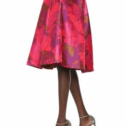Adrianna Papell Floral Midi Jacquard Dress - Magenta -Adina's Brida store 81 2VYWyBML. UL1500