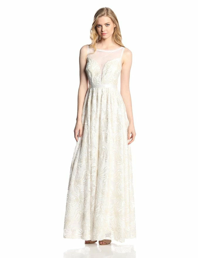 Adrianna Papell Sleeveless Illusion Sequin-lace Wedding Gown - Image 6