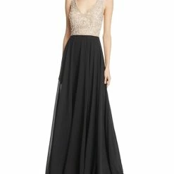 BHLDN Aidan Mattox Regina Gown - Champagne & Black 16 BHLDN Aidan Mattox Regina Gown - Champagne & Black -Adina's Brida store 9424926 fpx