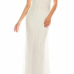 Adriana Papell Adrianna Papell Sleeveless Beaded Illusion Dress