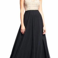 BHLDN Aidan Mattox Regina Gown - Champagne & Black 15 BHLDN Aidan Mattox Regina Gown - Champagne & Black -Adina's Brida store AID MD1E200982 2 scaled