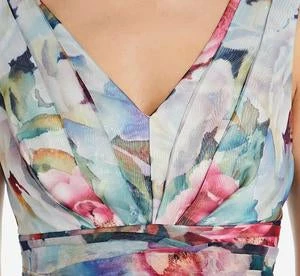 Adrianna Papell Floral Gown - Ivory Multi - Image 4