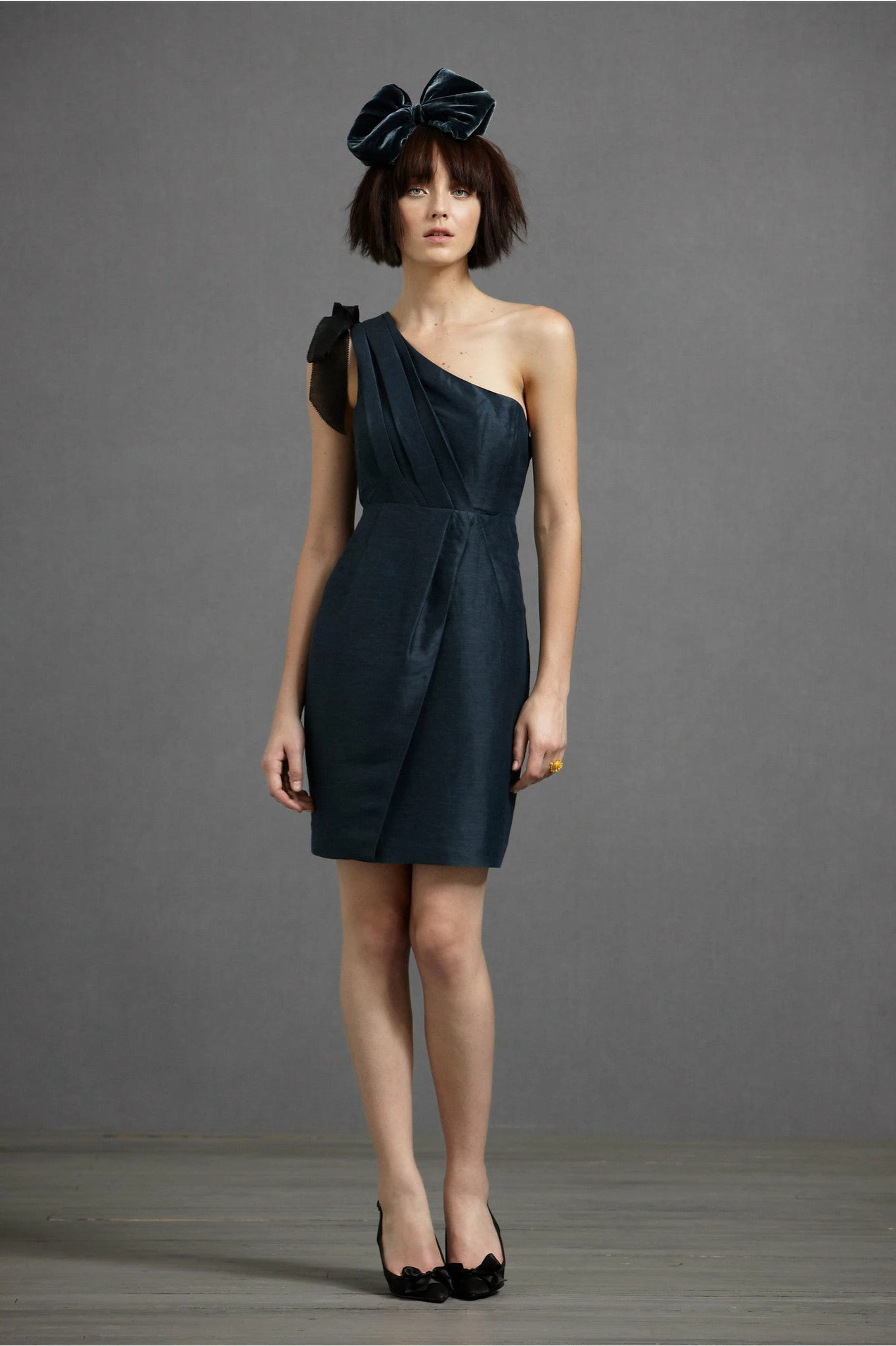 BHLDN Cornerways One Shoulder Silk Dress - Abyss Blue 3 BHLDN Cornerways One Shoulder Silk Dress - Abyss Blue