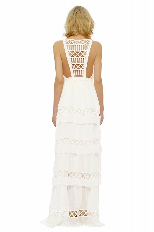 Mara Hoffman Gaia Silk Chiffon Lattice Gown - Image 2