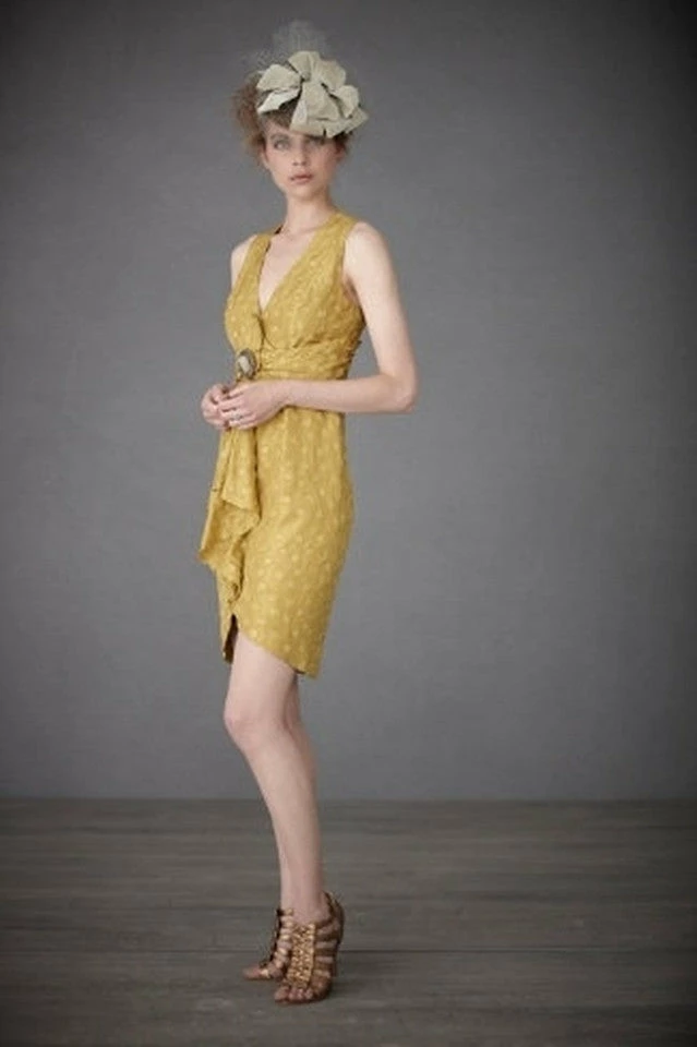 BHLDN Tethered Dots Dress - Lemongrass - Image 4