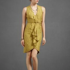 BHLDN Tethered Dots Dress - Lemongrass