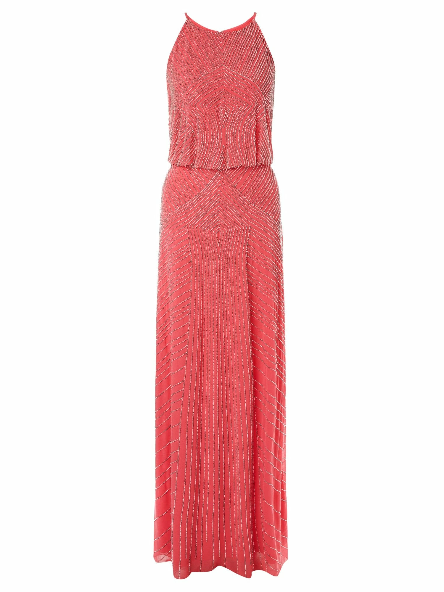 Aidan Mattox Beaded Blouson Gown - Sherbert - Image 7