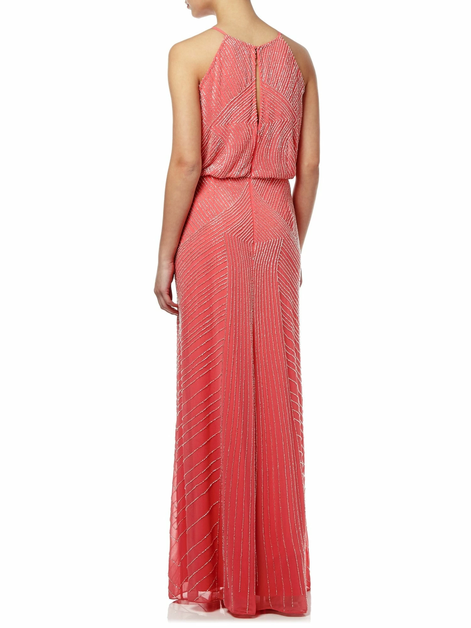 Aidan Mattox Beaded Blouson Gown - Sherbert - Image 8