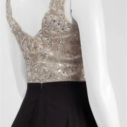 BHLDN Aidan Mattox Regina Gown - Champagne & Black 18 BHLDN Aidan Mattox Regina Gown - Champagne & Black -Adina's Brida store aidan mattox md1e200982 champagne back