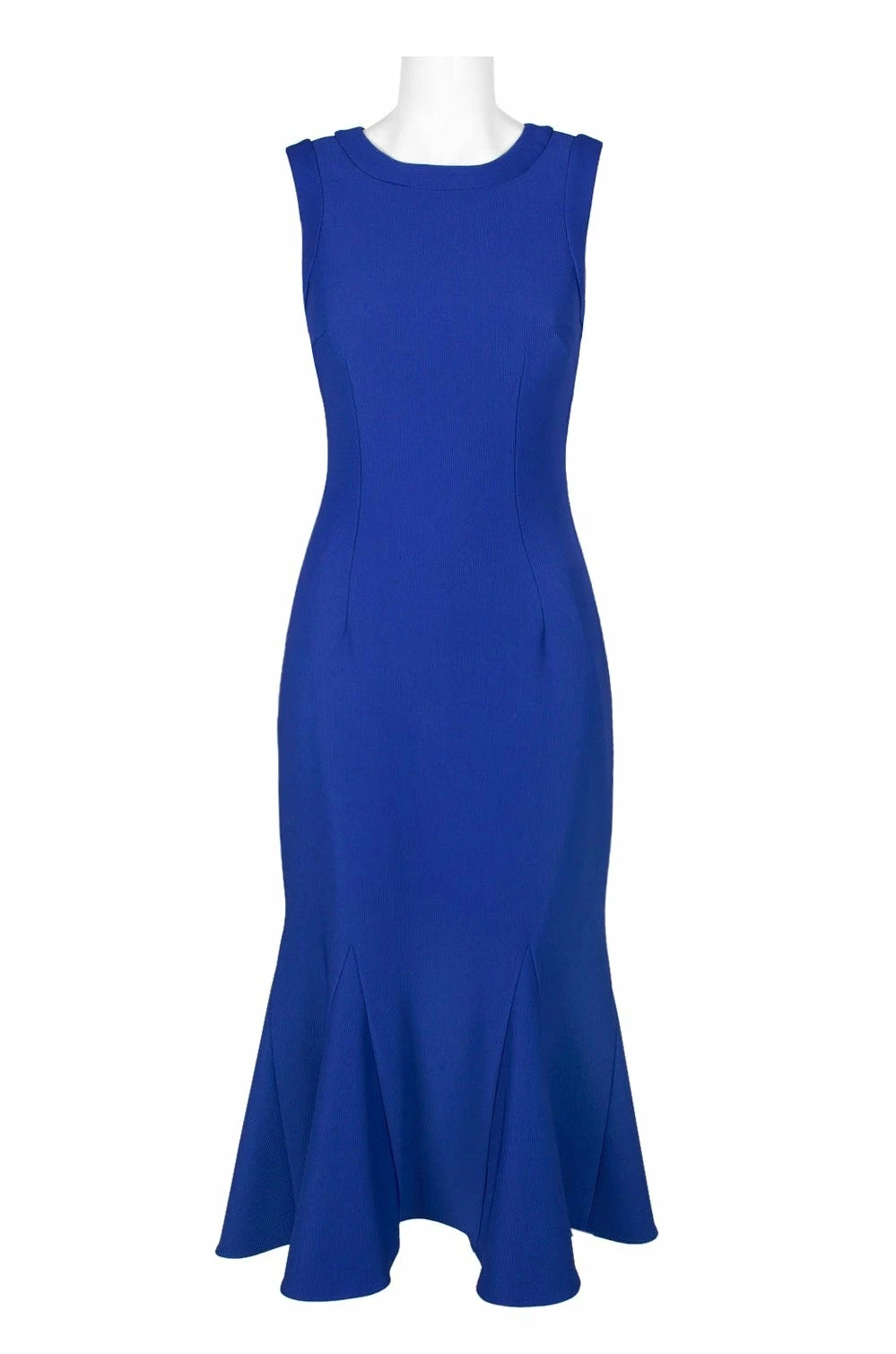 Adrianna Papell Daphne Ribbed Godet Dress - Gulf Blue - Image 4