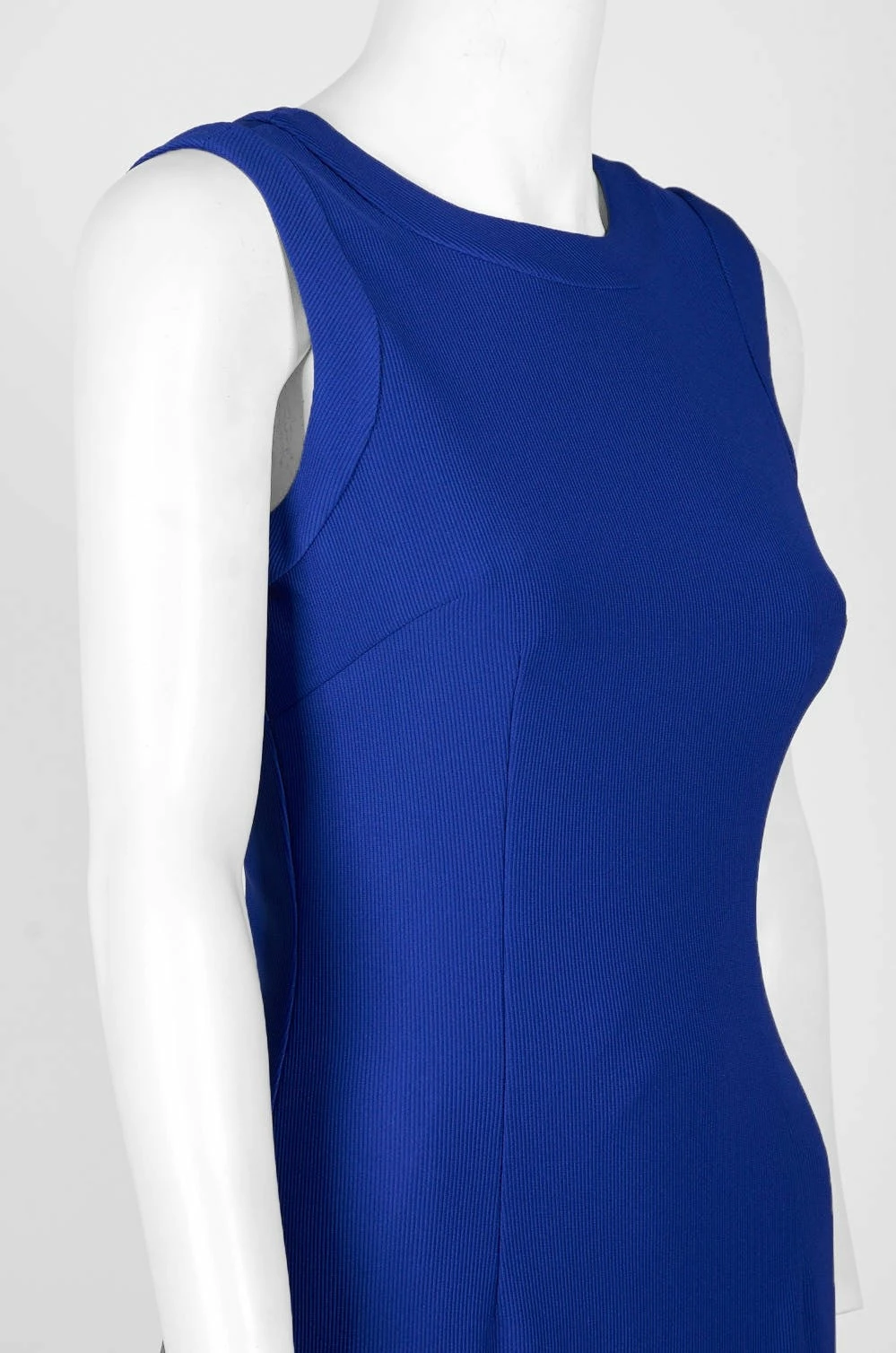 Adrianna Papell Daphne Ribbed Godet Dress - Gulf Blue - Image 6