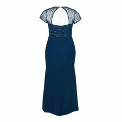Adriana Papell Adrianna Papell Beaded Short Sleeve Trumpet Dress - Deep Blue 17 Adriana Papell Adrianna Papell Beaded Short Sleeve Trumpet Dress - Deep Blue -Adina's Brida store kyaPlMkL 6
