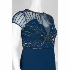 Adriana Papell Adrianna Papell Beaded Short Sleeve Trumpet Dress - Deep Blue 18 Adriana Papell Adrianna Papell Beaded Short Sleeve Trumpet Dress - Deep Blue -Adina's Brida store kyaPlMkL 7