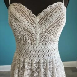 Lillian West - 6507 Sample Gown -Adina's Brida store lillian west nudeivorynude lace tulle and jersey 6507 destination wedding dress size 10 m 1 2 960 960