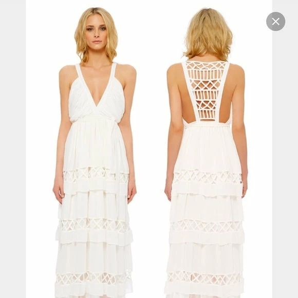 Mara Hoffman Gaia Silk Chiffon Lattice Gown - Image 5