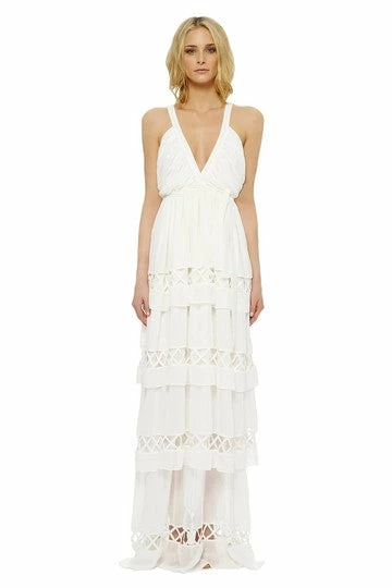 Mara Hoffman Gaia Silk Chiffon Lattice Gown