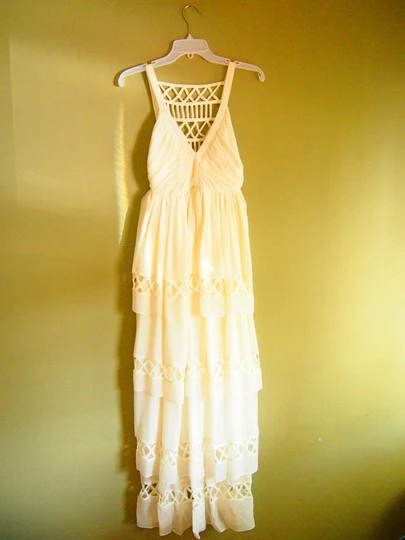 Mara Hoffman Gaia Silk Chiffon Lattice Gown - Image 7