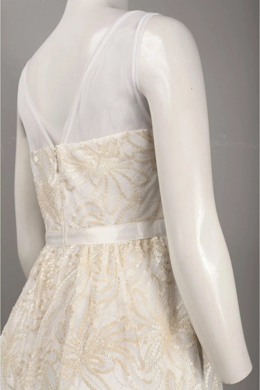 Adrianna Papell Sleeveless Illusion Sequin-lace Wedding Gown - Image 13