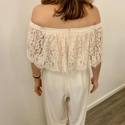 BHLDN Theia Mila Jumpsuit - Blush -Adina's Brida store theia ballet slipper crepe lace mila jumpsuit 910168 feminine bridesmaidmob dress size 6 s 3 0 960 960